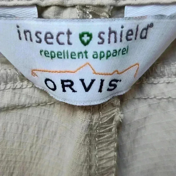 Orvis Women's Khaki Insect Shield Repellent Hiking Pants | Size 8 - Picture 4 of 8